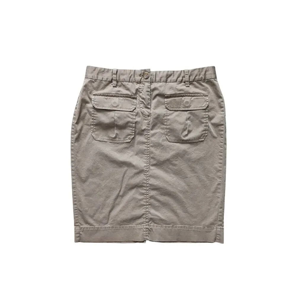 Y2K Old Navy Pencil Cargo Skirt Womens 6 Brown Cotton Beachy Surf Streetwear